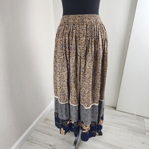 Don't Mess With Texas Skirt XL Maxi Boho Lagenlook Tiered  Festival Cottage